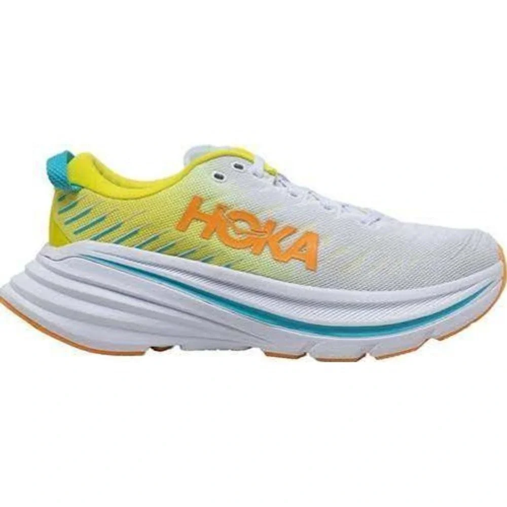 Hoka Bondi 8 Mens Running Shoes White Evening Primrose Citrus 1123202-WCEP